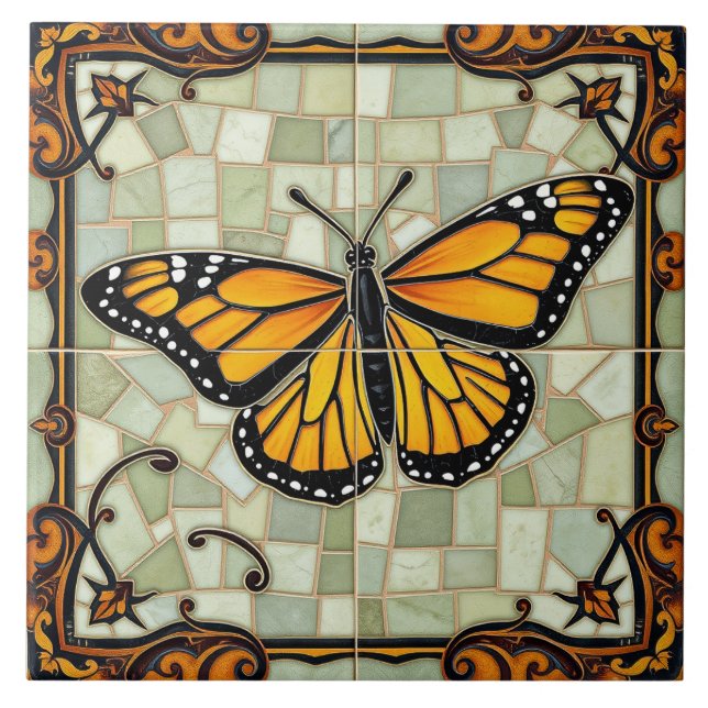 Monarch Butterfly - Ceramic Tile (Front)