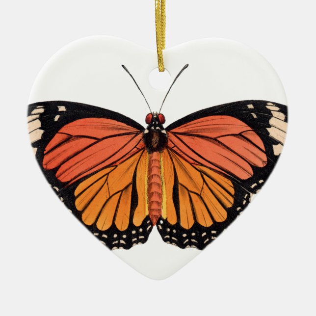 Monarch Butterfly Ceramic Tree Decoration (Front)