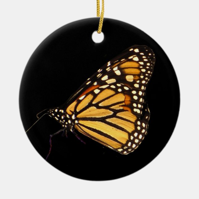 Monarch Butterfly Ceramic Tree Decoration (Front)