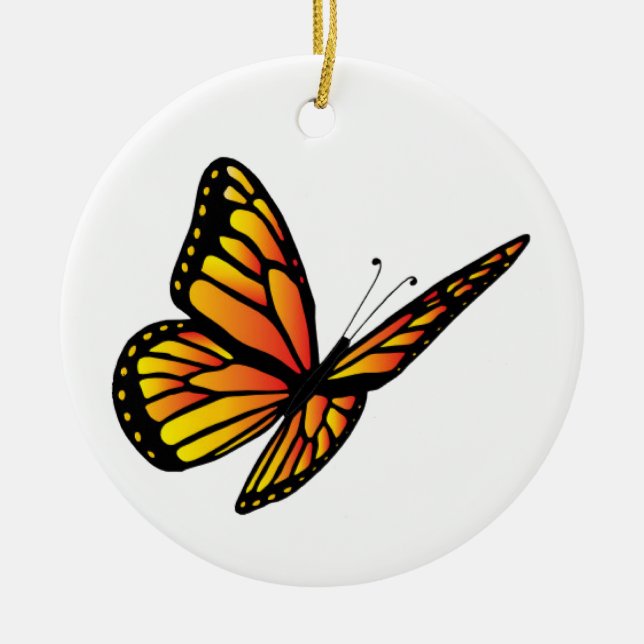 Monarch butterfly ceramic tree decoration (Front)