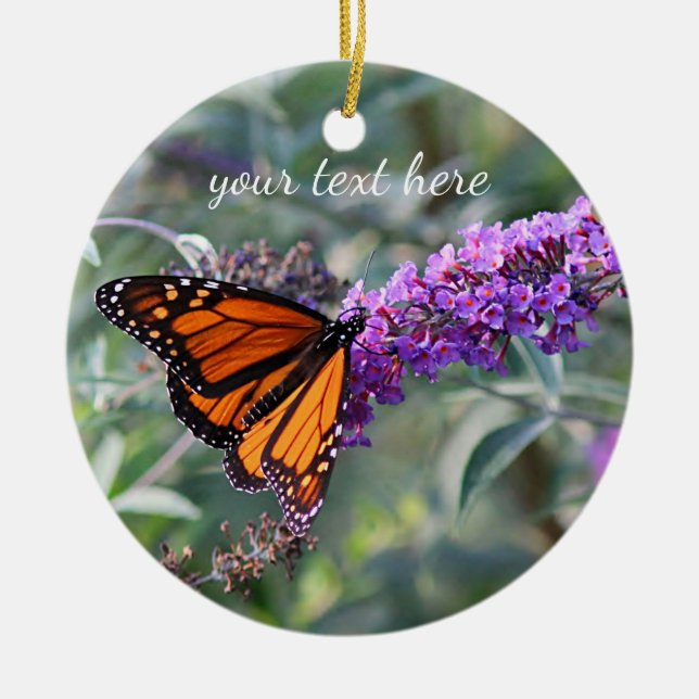 Monarch butterfly ceramic tree decoration (Front)