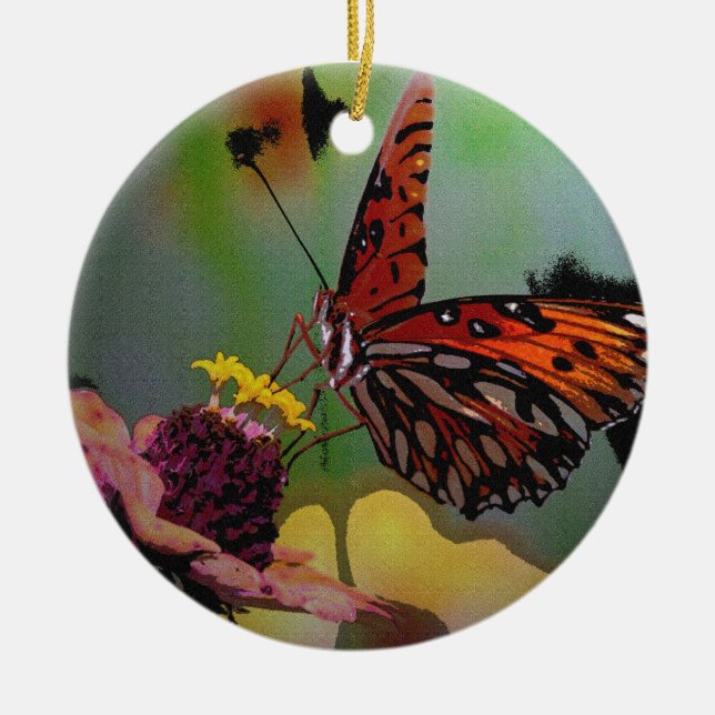 Monarch Butterfly Christmas Ornament (Front)