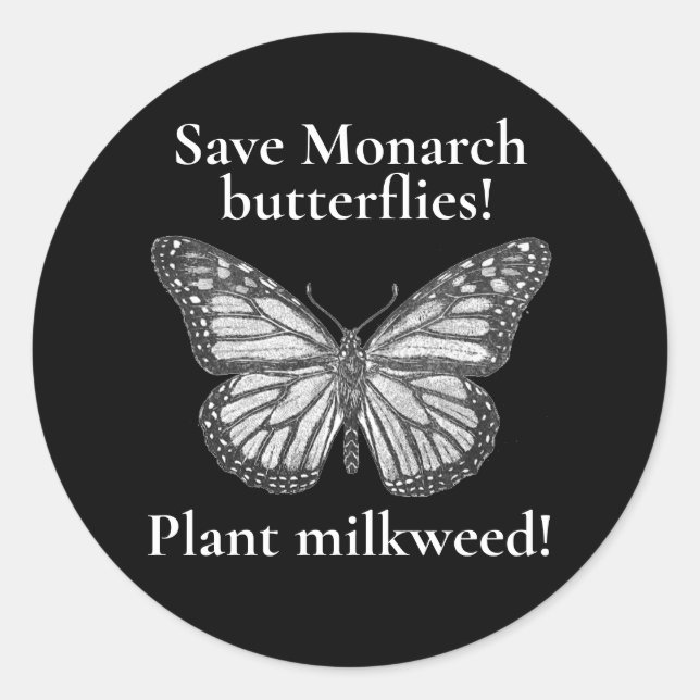 Monarch butterfly classic round sticker (Front)