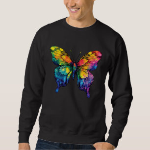 Monarch butterfly  Colorful rainbow butterfly wome Sweatshirt