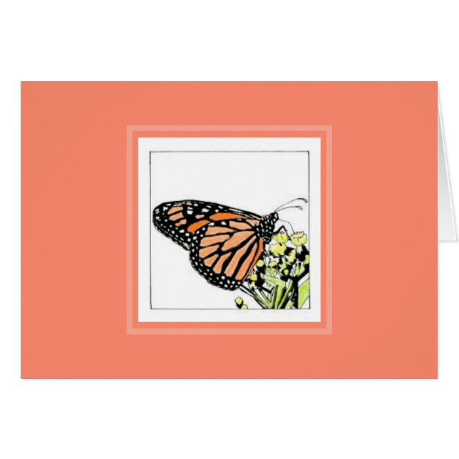 Monarch Butterfly (Colourized) note card (Front Horizontal)