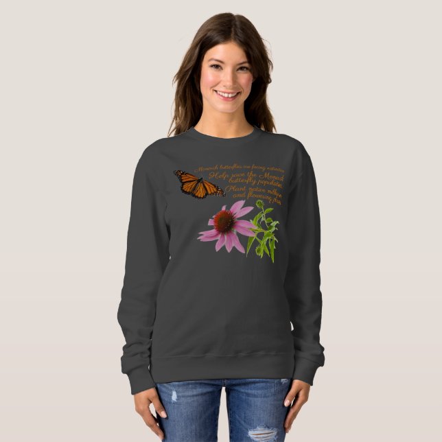 Monarch butterfly, cone flower sweatshirt (Front Full)