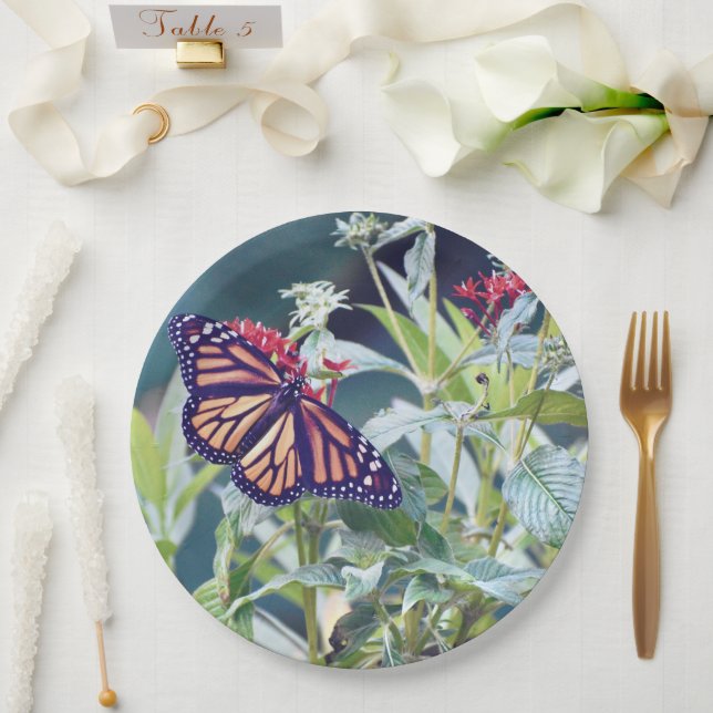 Monarch Butterfly custom paper plates (Wedding)