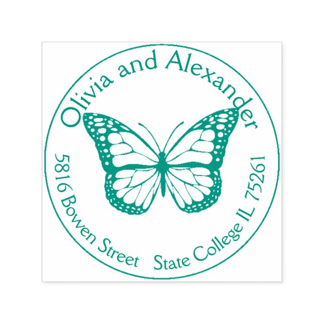 Monarch Butterfly Custom Return Address Stamp (Design)