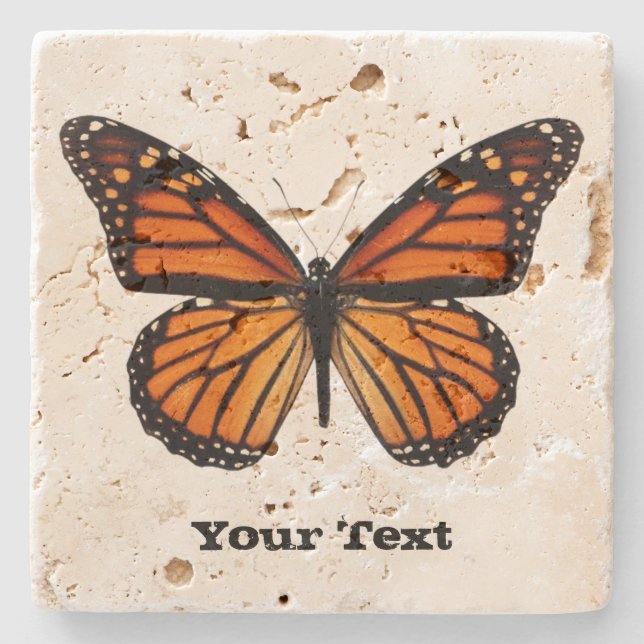 Monarch Butterfly Custom Stone Coaster (Front)