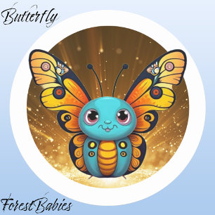 Monarch Butterfly 🦋 Cute Colourful Wings Graphic Classic Round Sticker