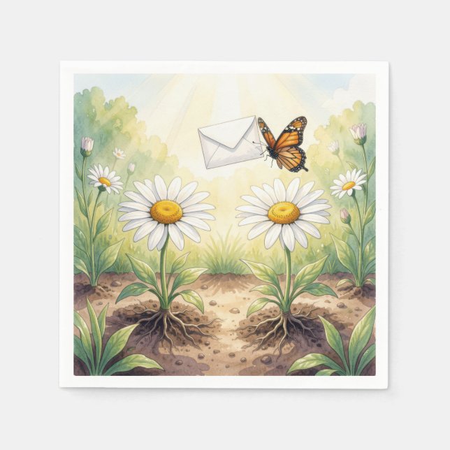 Monarch Butterfly Delivering Mail Napkin (Front)