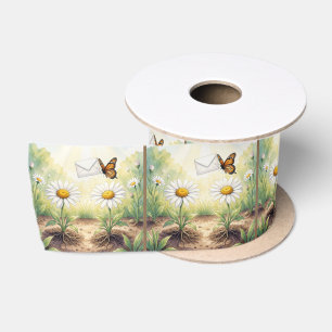 Monarch Butterfly Delivering Mail Satin Ribbon