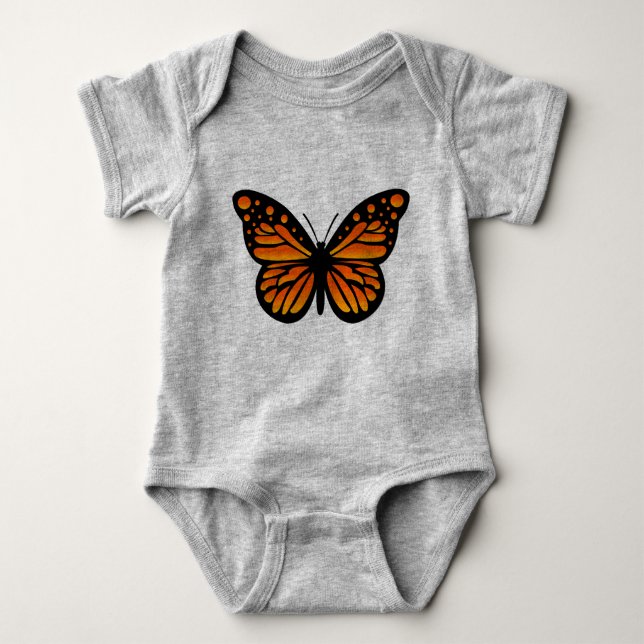 Monarch Butterfly Design - Baby Jersey Bodysuit (Front)