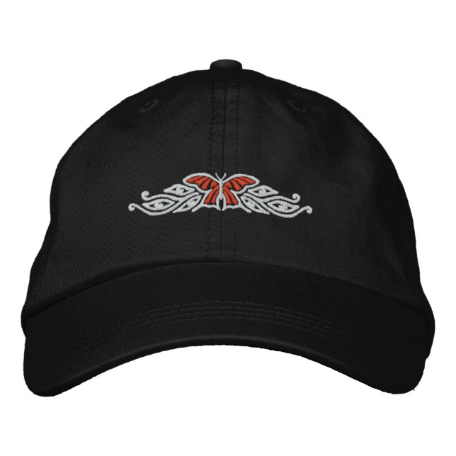 Monarch Butterfly Design Embroidered Cap (Front)