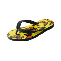 Monarch Butterfly Design - Kids Flip Flops