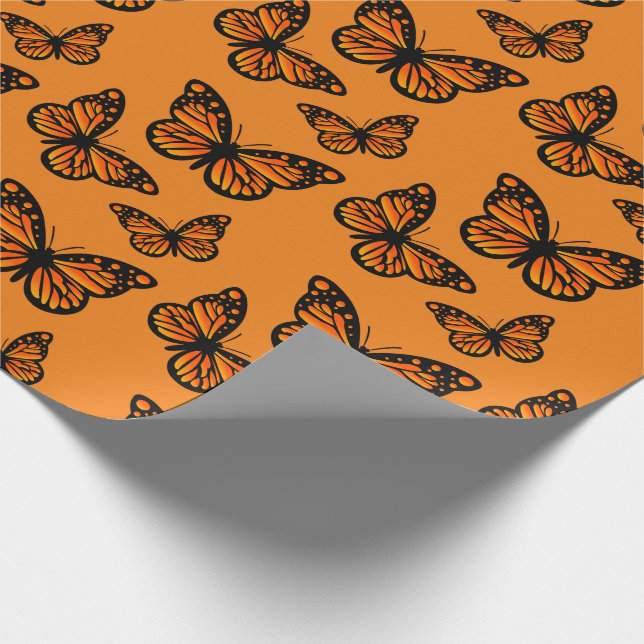 Monarch Butterfly Design - Matte Wrapping Paper (Corner)