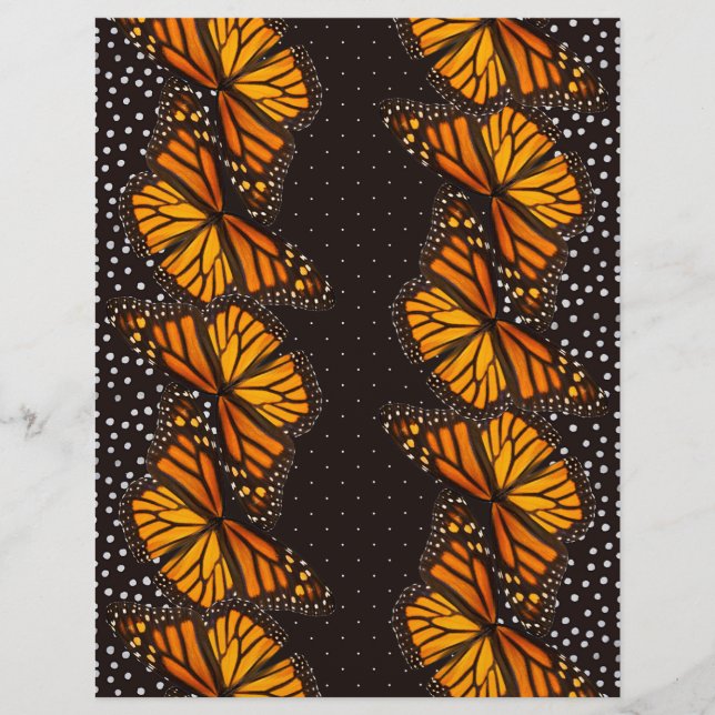 Monarch Butterfly Dotted Swiss Arts & Craft Paper (Front)