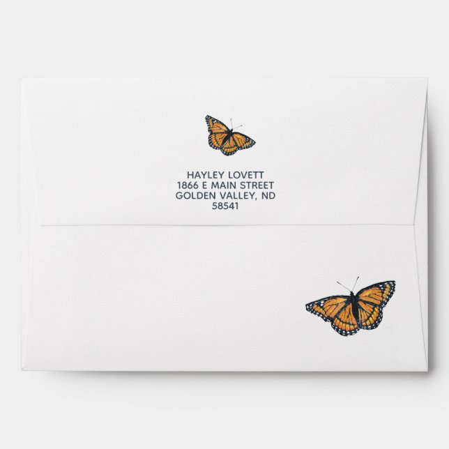 Monarch Butterfly Envelope (Back (Top Flap))