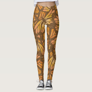 MONARCH BUTTERFLY  faded pattern gold Leggings