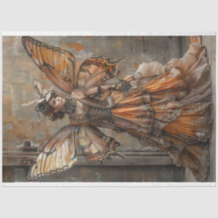 Monarch Butterfly Fairy Decoupage  Tissue Paper