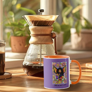 Monarch Butterfly Fairy Purple Floral Mug