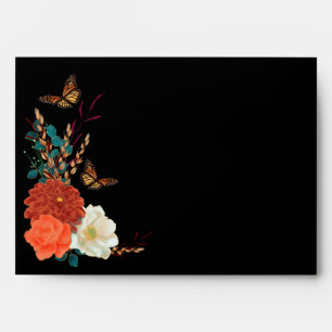 Monarch Butterfly Fall Wedding Ivory Envelope