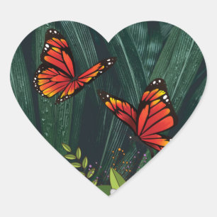 Monarch Butterfly Feb 6_21 Heart Sticker