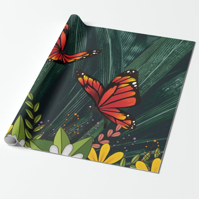 Monarch Butterfly Feb 6_21 Wrapping Paper (Unrolled)