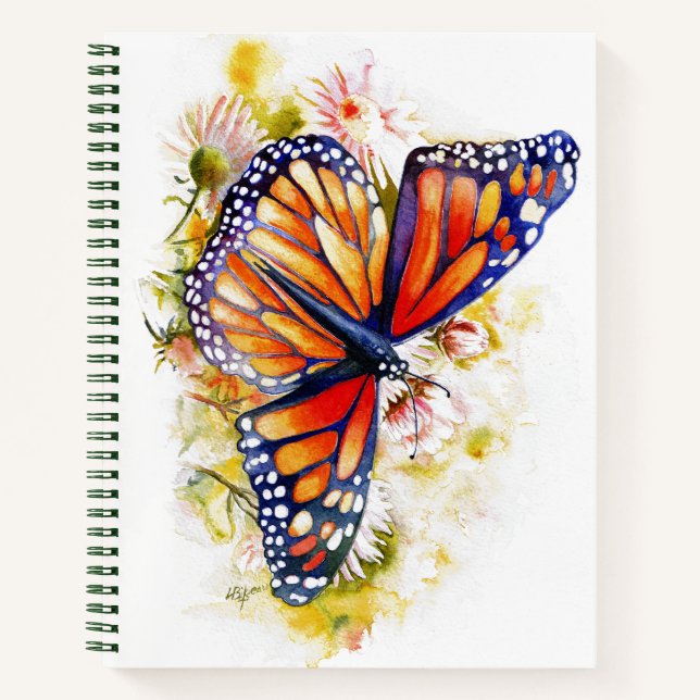 Monarch Butterfly Floral Notebook (Front)