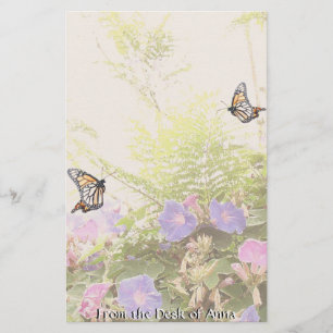 Monarch Butterfly Flower Floral Stationery