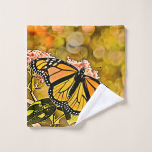  Monarch Butterfly Garden Art Bath Towel Set
