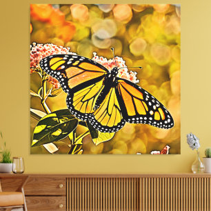 Monarch Butterfly Garden Art Canvas Print