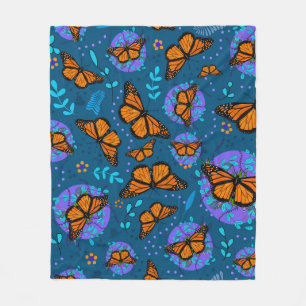 Monarch Butterfly Garden Fleece Blanket