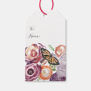 Monarch Butterfly Garden Painting Gift Tags