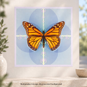 Monarch Butterfly Geometric Digital Art Photo Print