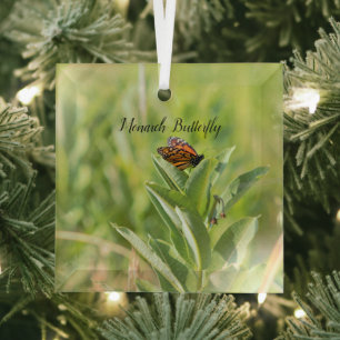 Monarch Butterfly  Glass Tree Decoration