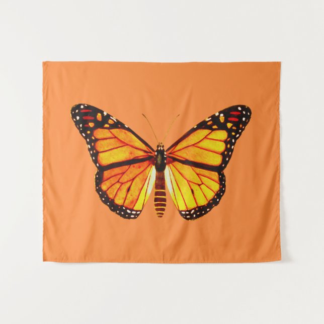 Monarch Butterfly, Golden Orange and Black Tapestry (Front (Horizontal))