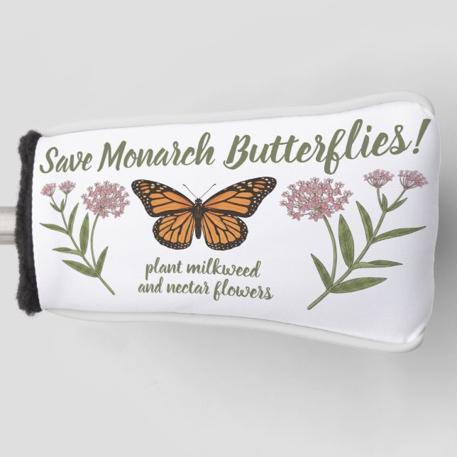 Monarch Butterfly  Golf Head Cover (Front)