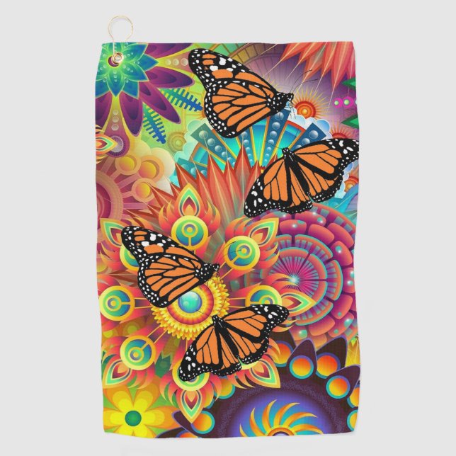 Monarch Butterfly Golf Towel (Front)