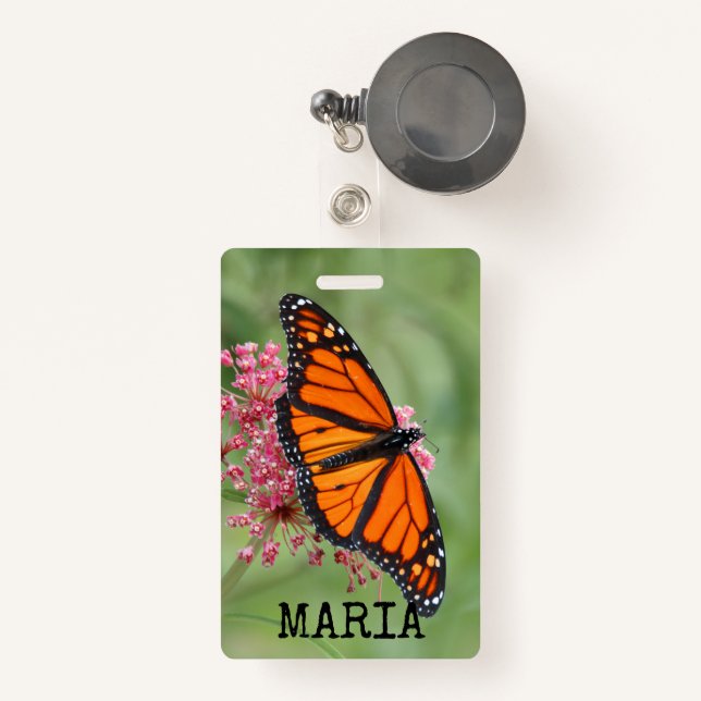 Monarch Butterfly ID Badge (Front with Retractable)