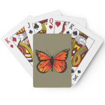 Monarch Butterfly Illustration on Playing Cards