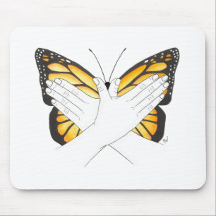 Monarch Butterfly In ASL Mouse Pad
