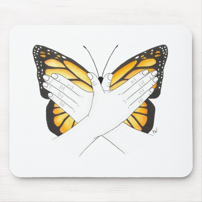 Monarch Butterfly In ASL Mouse Pad (Front)