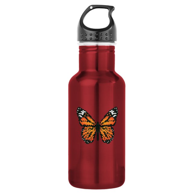 Monarch butterfly in polygon 532 ml water bottle (Front)