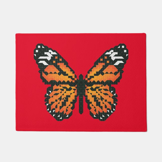Monarch butterfly in polygon doormat (Front)
