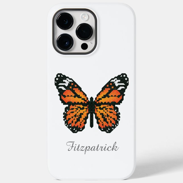 Monarch butterfly in polygon / Personalised name C Case-Mate iPhone Case (Back)