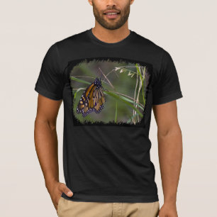 Monarch Butterfly in the Grass Black Edge T-Shirt