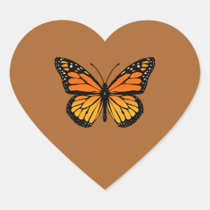 Monarch Butterfly Joy Heart Sticker