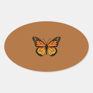 Monarch Butterfly Joy Oval Sticker
