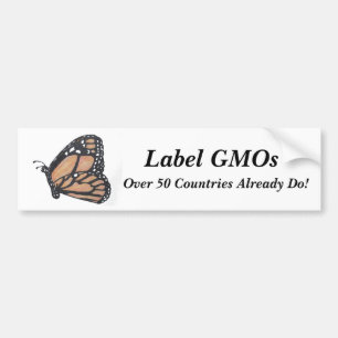 Monarch Butterfly "Label GMOs" Bumper Sticker